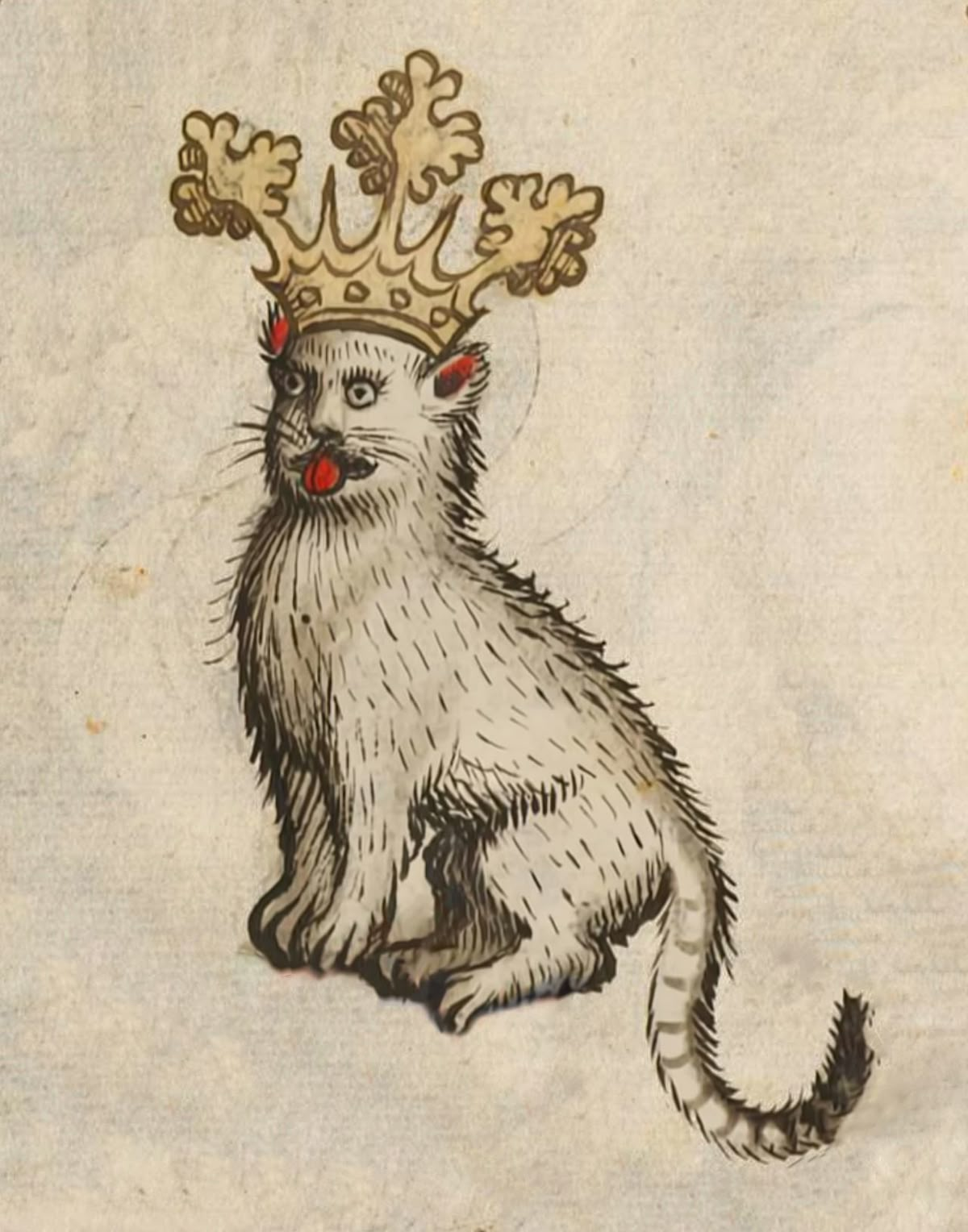 A weird medieval creature drawn in the margin of an old manuscript